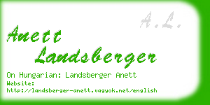 anett landsberger business card